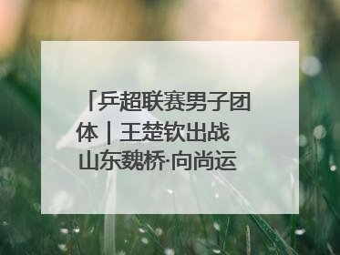 乒超联赛男子团体｜王楚钦出战 山东魏桥·向尚运动胜四川丰谷